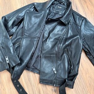 Elodie Black Faux Leather Moto Jacket